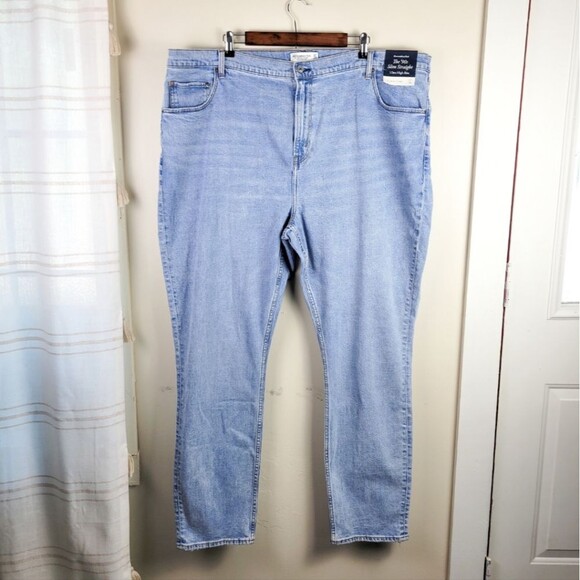 Abercrombie & Fitch Plus The 90s Slim Straight Ultra High Rise Curve Love Jeans - Picture 1 of 9